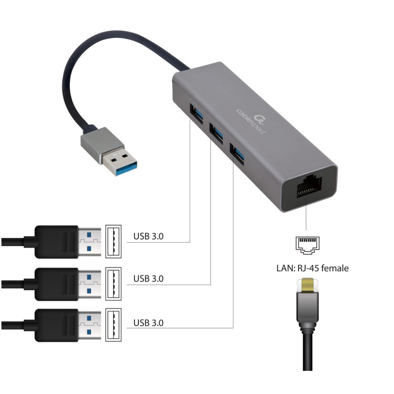 Gembird A-AMU3-LAN-01 USB graphics adapter Gembird A-AMU3-LAN-01 USB graphics adapter