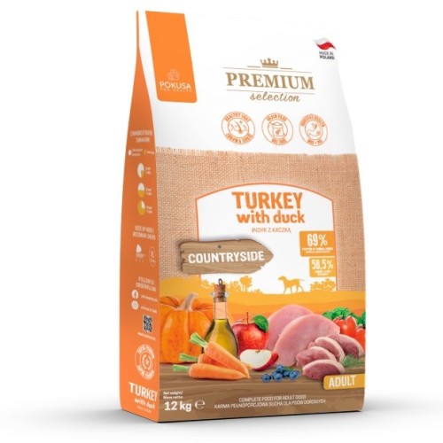 POKUSA Premium Selection Adult Turkey with duck - dry dog food - 12kg