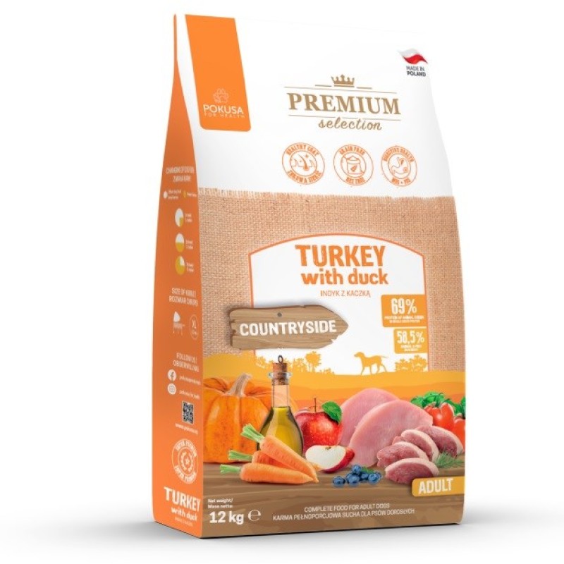 POKUSA Premium Selection Adult Turkey with duck - dry dog food - 12kg POKUSA Premium Selection Adult Turkey with duck - dry dog food - 12kg