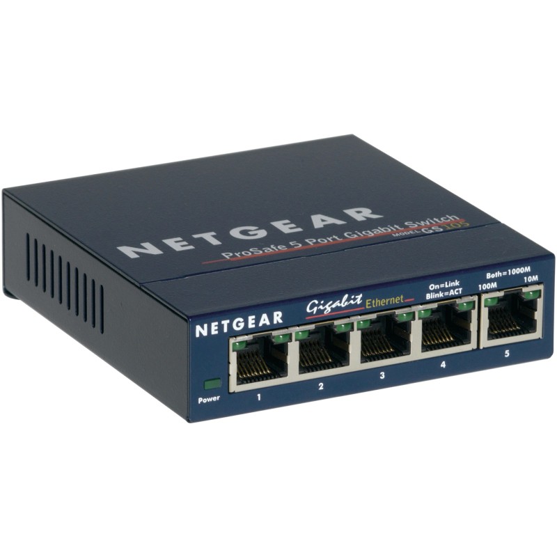 NETGEAR GS105 Unmanaged Gigabit Ethernet (10/100/1000) Blue