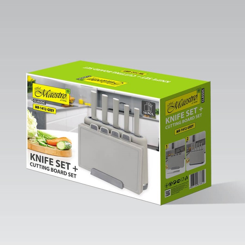 Maestro MR-1412-GREY Knife set with block + Cutting board set Gray Maestro MR-1412-GREY Knife set with block + Cutting board set Gray