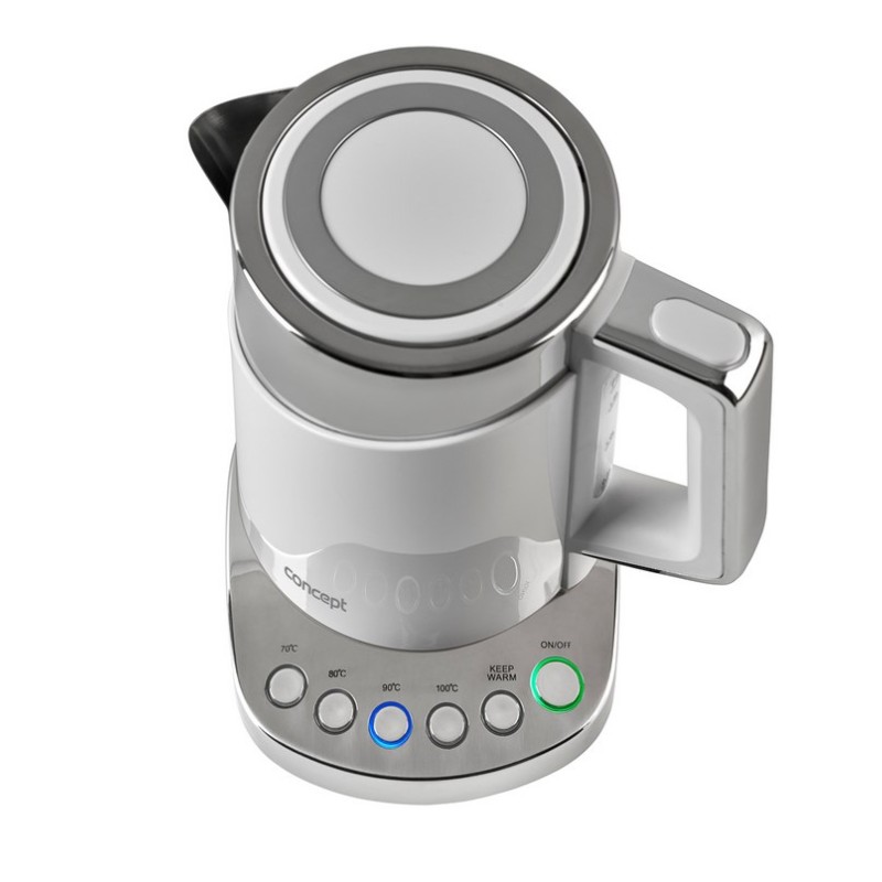 Concept RK3170 electric kettle 1.7 L 2200 W Stainless steel, White Concept RK3170 electric kettle 1.7 L 2200 W Stainless steel, White