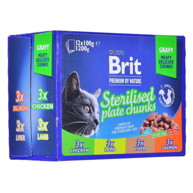 BRIT Premium Cat Sterilised Plate - wet cat food - 12x100g BRIT Premium Cat Sterilised Plate - wet cat food - 12x100g