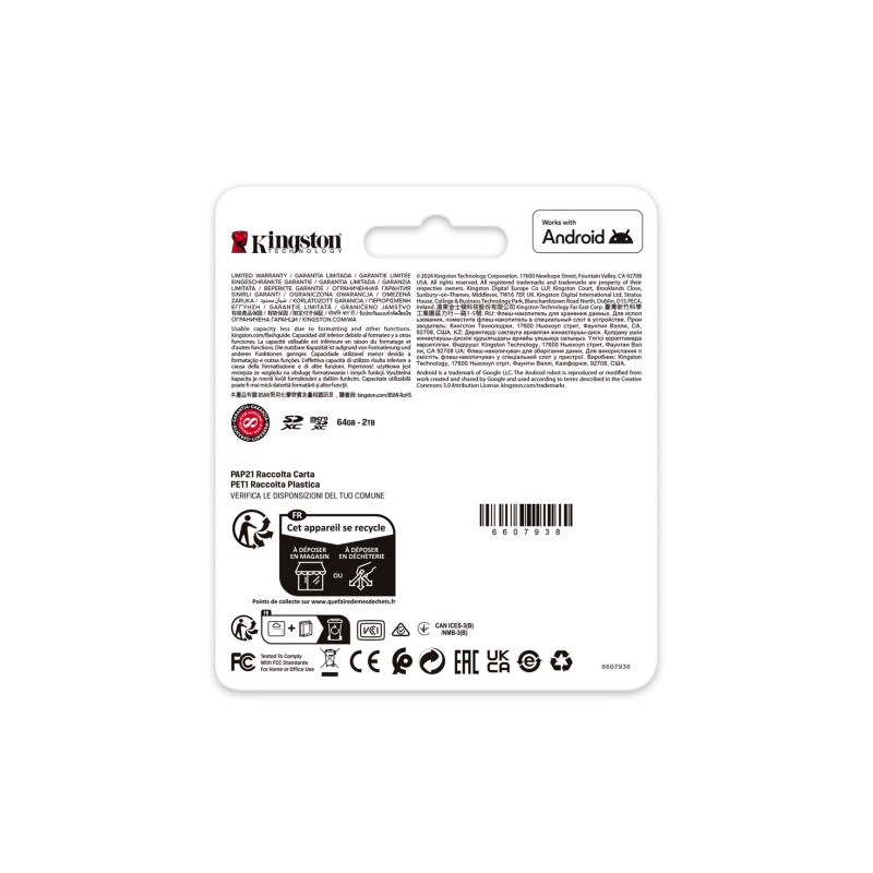 Kingston Technology 128GB microSDXC Canvas Go Plus Gen4 200MB/s A2 U3 V30 Card + Adapter Kingston Technology 128GB microSDXC Canvas Go Plus Gen4 200MB/s A2 U3 V30 Card + Adapter