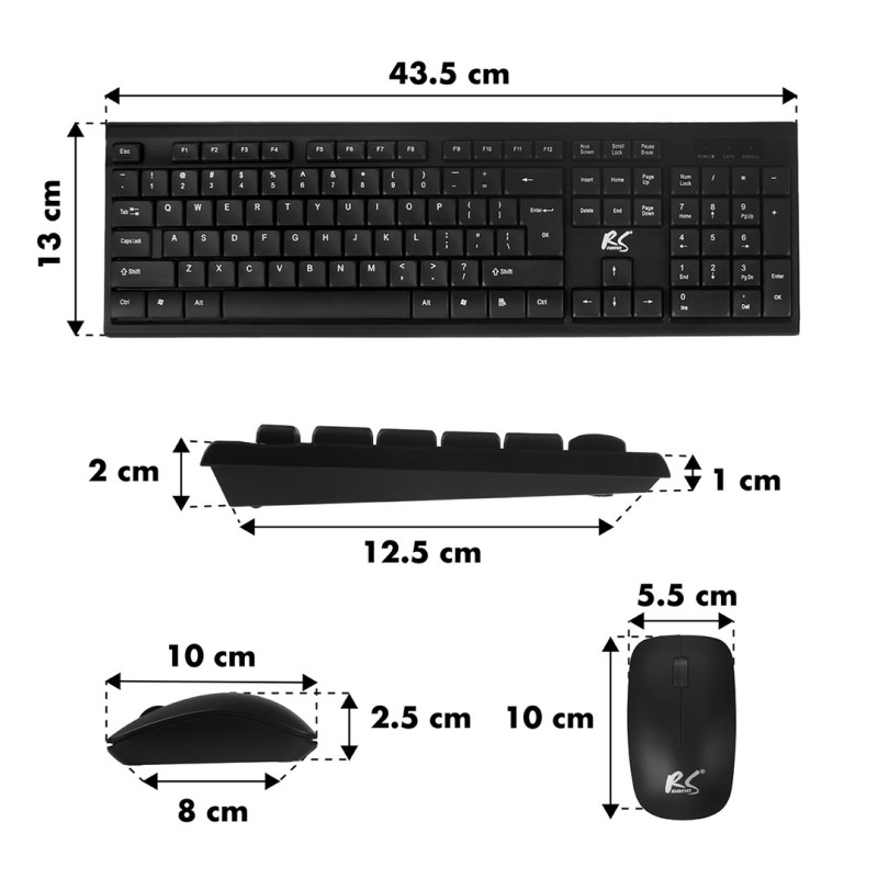 NanoRS Wireless Keyboard and Mouse Combo with Ergonomic Design – RS580 for Smooth and Efficient Use NanoRS Wireless Keyboard and Mouse Combo with Ergonomic Design – RS580 for Smooth and Efficient Use
