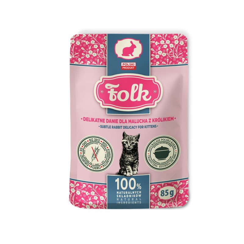 FOLK Kitten Subtle rabbit delicacy - wet cat food - 85g