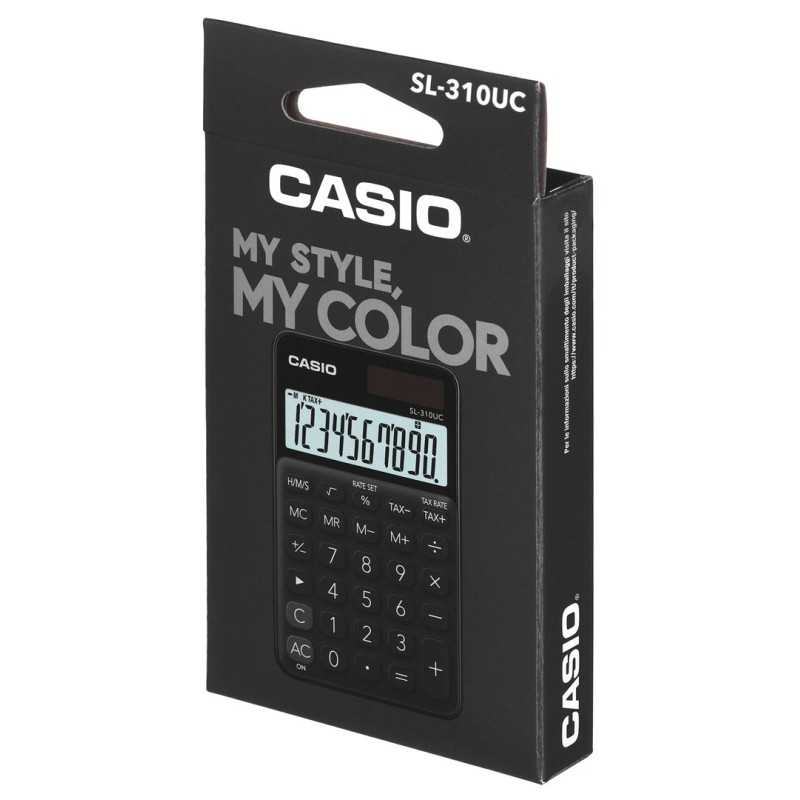 CASIO CALCULATOR POCKET SL-310UC-BK BLACK, 10 DIGIT DISPLAY CASIO CALCULATOR POCKET SL-310UC-BK BLACK, 10 DIGIT DISPLAY