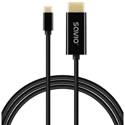 SAVIO CL-190 USB-C to HDMI Cable, 30Hz, 1m, plastic