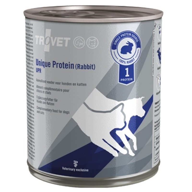 TROVET Unique Protein UPR Rabbit - wet food for dogs and cats - 800g