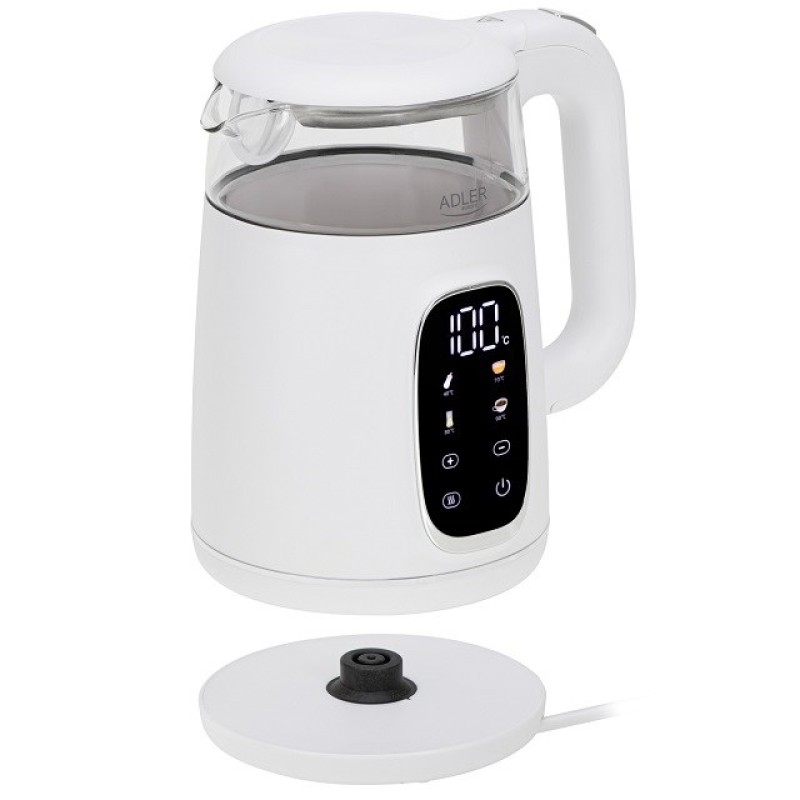 ADLER AD 1305 electric kettle white/silver ADLER AD 1305 electric kettle white/silver