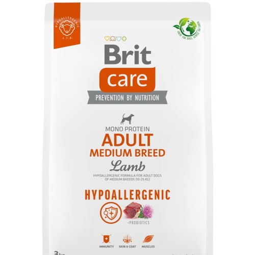 BRIT Care Hypoallergenic Adult Medium Breed Lamb - dry dog food - 3 kg BRIT Care Hypoallergenic Adult Medium Breed Lamb - dry dog food - 3 kg