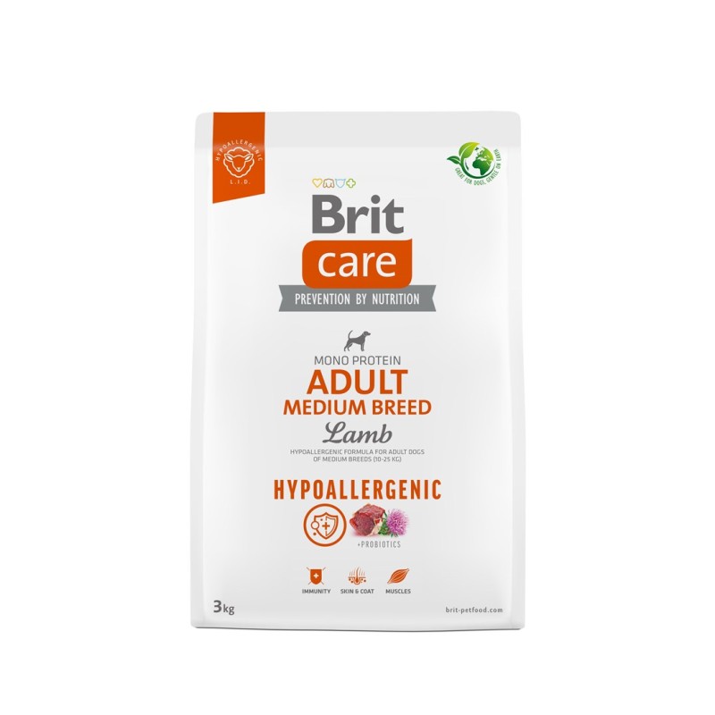 BRIT Care Hypoallergenic Adult Medium Breed Lamb - dry dog food - 3 kg BRIT Care Hypoallergenic Adult Medium Breed Lamb - dry dog food - 3 kg