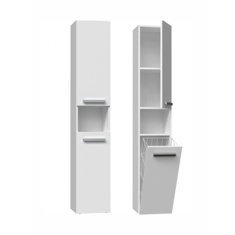 Bathroom cabinet NEL III 31x30x174 cm, matt white Bathroom cabinet NEL III 31x30x174 cm, matt white