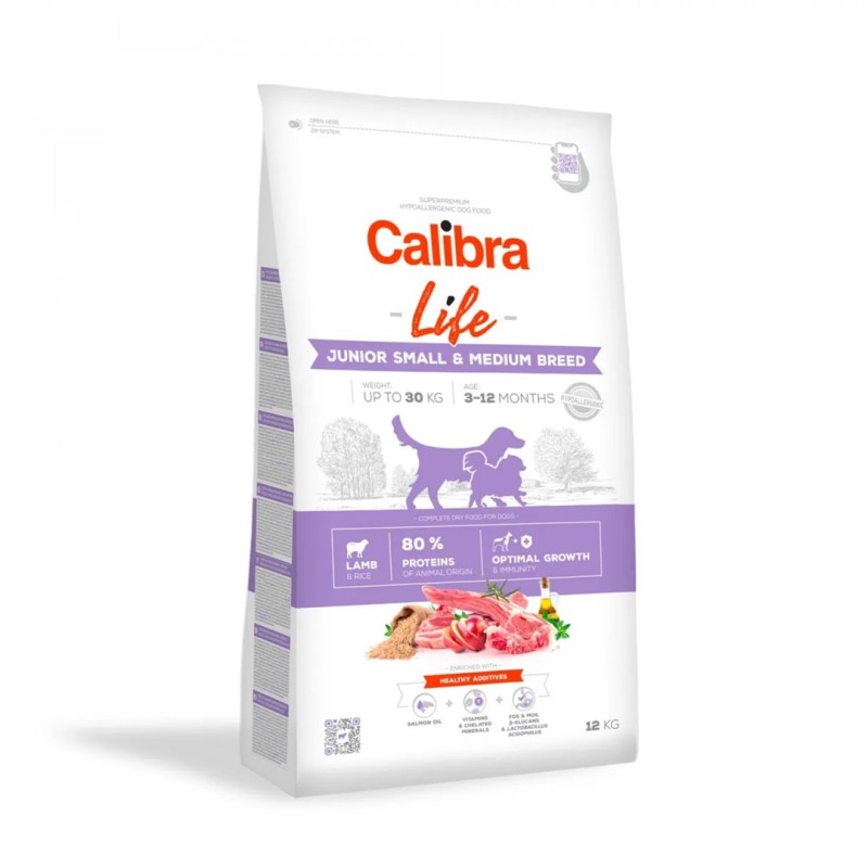 CALIBRA Life Junior Small&Medium breed Lamb - dry dog food - 12kg