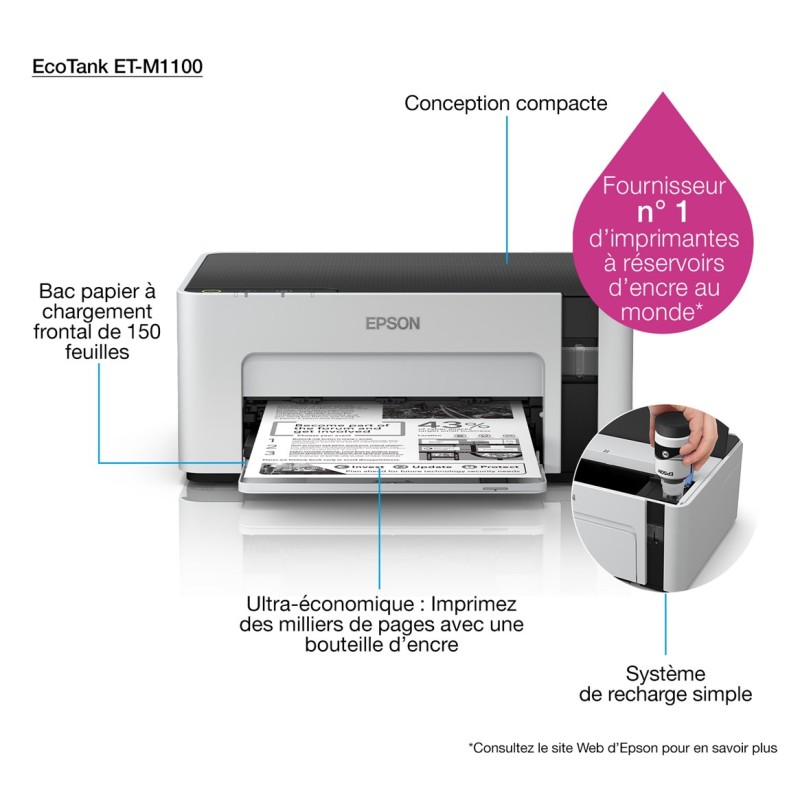 Epson EcoTank M1100 inkjet printer 1440 x 720 DPI A4 Epson EcoTank M1100 inkjet printer 1440 x 720 DPI A4