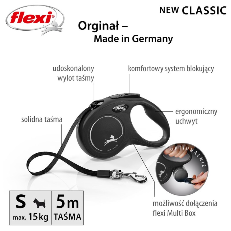 Flexi New CLASSIC 5 m Black Dog Retractable lead Flexi New CLASSIC 5 m Black Dog Retractable lead