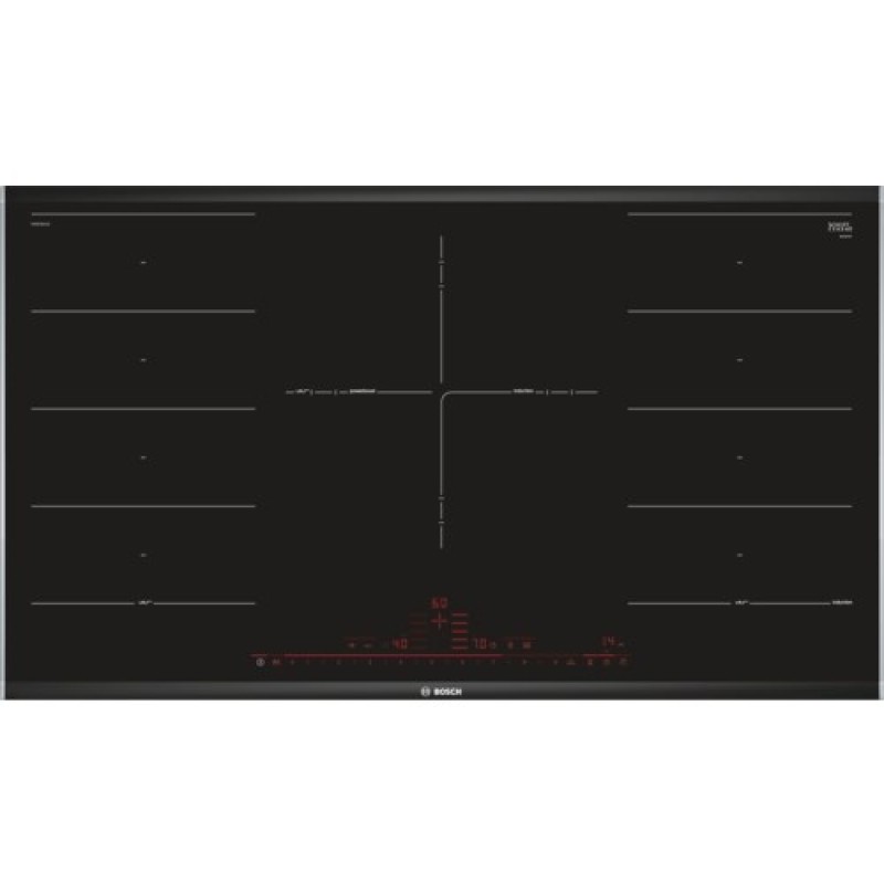 Bosch Serie 8 PXV975DC1E hob Black Built-in 90 cm Zone induction hob 5 zone(s) Bosch Serie 8 PXV975DC1E hob Black Built-in 90 cm Zone induction hob 5 zone(s)