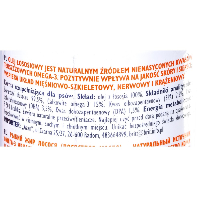 Olej dla psów i kotów Brit (1000 ml ) Olej dla psów i kotów Brit (1000 ml )