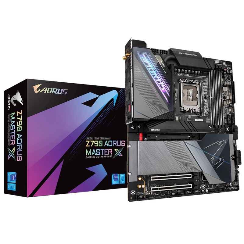 GIGABYTE Z790 AORUS MASTER X Motherboard- Supports Intel 13th Gen CPUs, 20+1+2 phases VRM, up to 8266MHz DDR5 (OC), 1x PCIe 5.0 + 4x PCIe 4.0 M2, 10GbE LAN, Wi-Fi 7, USB 3.2 Gen 2x2 GIGABYTE Z790 AORUS MASTER X Motherboard- Supports Intel 13th Gen CPUs, 20+1+2 phases VRM, up to 8266MHz DDR5 (OC), 1x PCIe 5.0 + 4x PCIe 4.0 M2, 10GbE LAN, Wi-Fi 7, USB 3.2 Gen 2x2