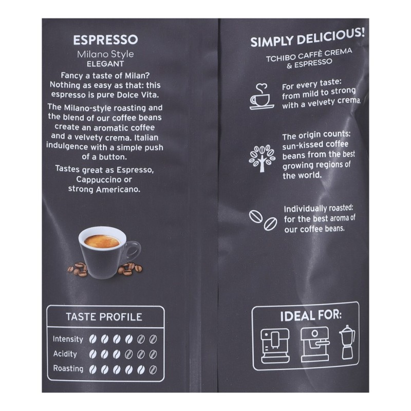 Coffee Bean Tchibo Espresso Milano Style 1 kg Coffee Bean Tchibo Espresso Milano Style 1 kg