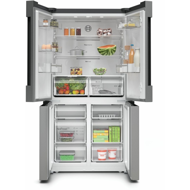 Bosch Serie 4 KFN96VPEA side-by-side refrigerator Freestanding 605 L E Stainless steel Bosch Serie 4 KFN96VPEA side-by-side refrigerator Freestanding 605 L E Stainless steel