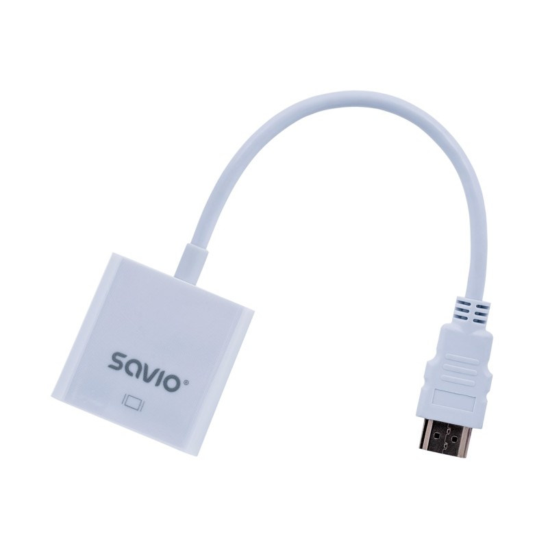 Savio CL-27 video cable adapter 0.2 m VGA (D-Sub) HDMI Type A (Standard) White Savio CL-27 video cable adapter 0.2 m VGA (D-Sub) HDMI Type A (Standard) White