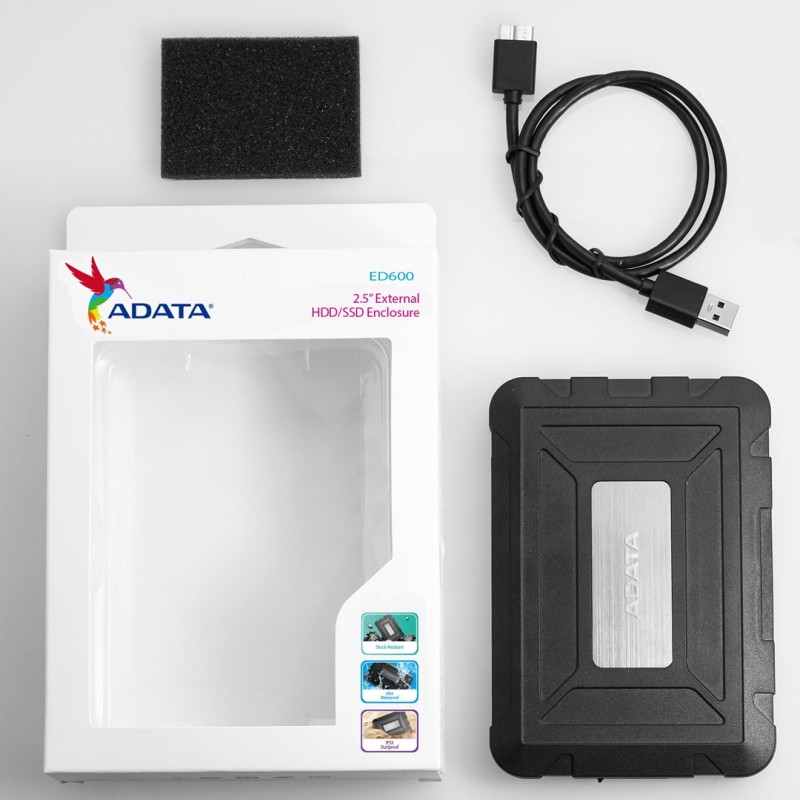 ADATA ED600 HDD/SSD enclosure Black 2.5 ADATA ED600 HDD/SSD enclosure Black 2.5