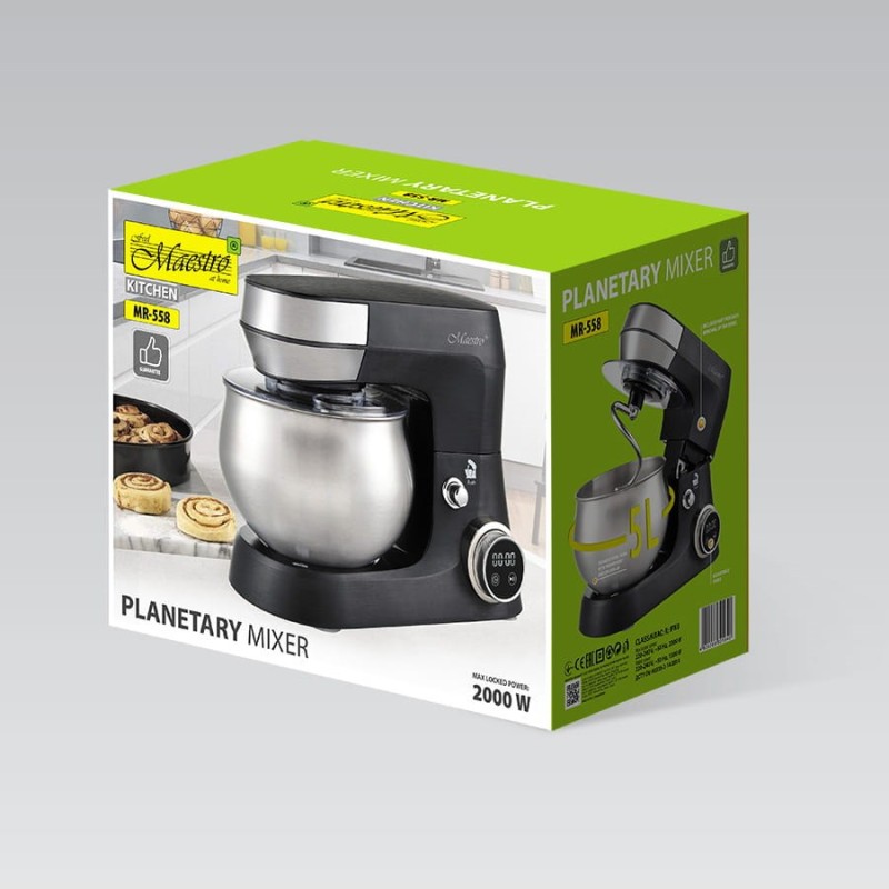 Feel-Maestro MR-558 Planetary mixer with 5 l bowl, 2000 W Black Feel-Maestro MR-558 Planetary mixer with 5 l bowl, 2000 W Black