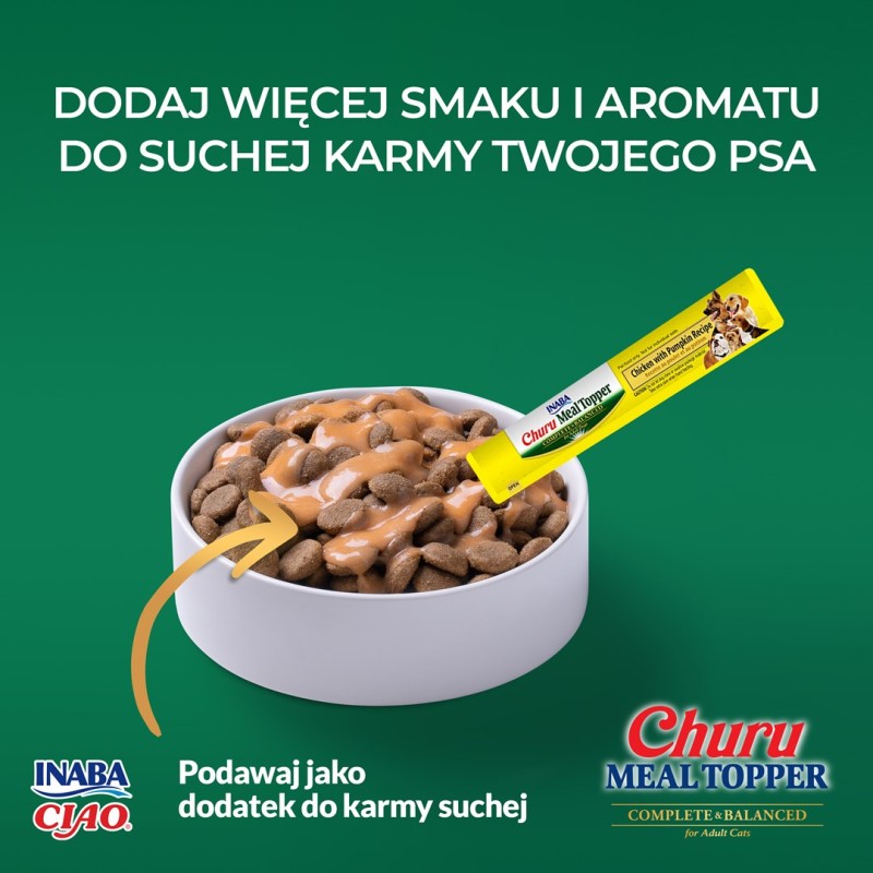 INABA Meal Topper Chicken with pumpkin - dog treat - 4x14g INABA Meal Topper Chicken with pumpkin - dog treat - 4x14g