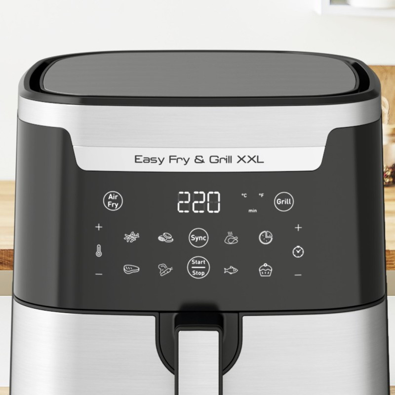 TEFAL Easy Fry & Grill EY801D 6.5 L Stand-alone 1650 W Hot air fryer Stainless steel TEFAL Easy Fry & Grill EY801D 6.5 L Stand-alone 1650 W Hot air fryer Stainless steel