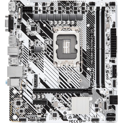 Asrock H610M-HDV/M.2+ D5 Intel H610 LGA 1700 micro ATX Asrock H610M-HDV/M.2+ D5 Intel H610 LGA 1700 micro ATX