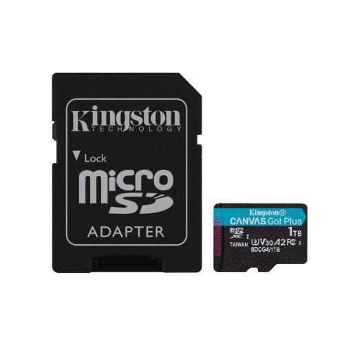 Kingston Technology 1TB microSDXC Canvas Go Plus Gen4 200MB/s A2 U3 V30 Card + Adapter Kingston Technology 1TB microSDXC Canvas Go Plus Gen4 200MB/s A2 U3 V30 Card + Adapter