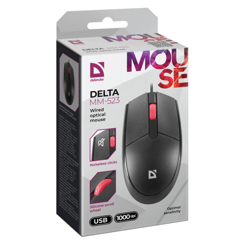 MOUSE DEFENDER DELTA MM-523 CZARNA OPTICAL MOUSE DEFENDER DELTA MM-523 CZARNA OPTICAL