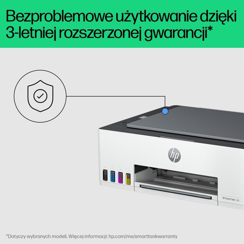 HP Smart Tank 580 All-in-One Printer, Home and home office, Print, copy, scan, Wireless; High-volume printer tank; Print from phone or tablet; Scan to PDF HP Smart Tank 580 All-in-One Printer, Home and home office, Print, copy, scan, Wireless; High-volume printer tank; Print from phone or tablet; Scan to PDF