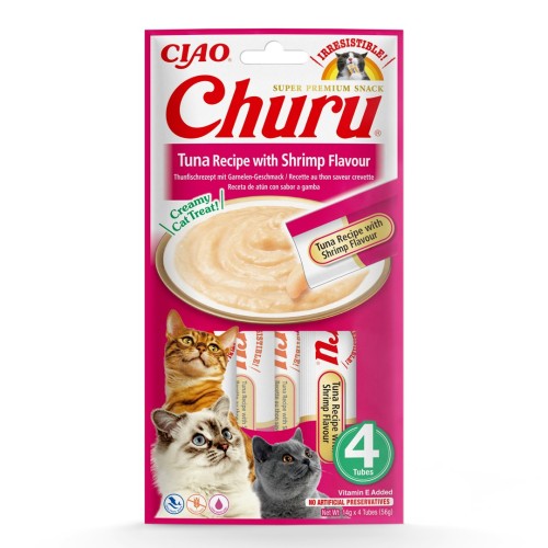 INABA Churu Tuna with shrimp flavour - cat treats - 4x14 g INABA Churu Tuna with shrimp flavour - cat treats - 4x14 g