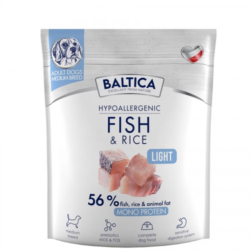 BALTICA Nutraceutic Hypoallergenic Light M Fish with rice - dry dog food - 1kg BALTICA Nutraceutic Hypoallergenic Light M Fish with rice - dry dog food - 1kg