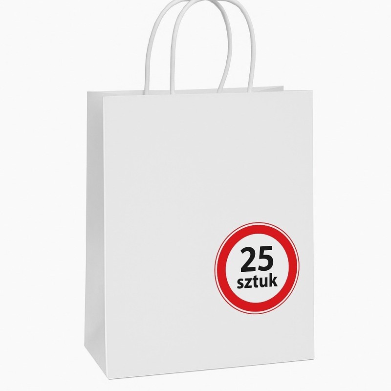 Paper bag with handle BSTech 210x140x270 mm 120 g/m² 25 pcs. White Paper bag with handle BSTech 210x140x270 mm 120 g/m² 25 pcs. White