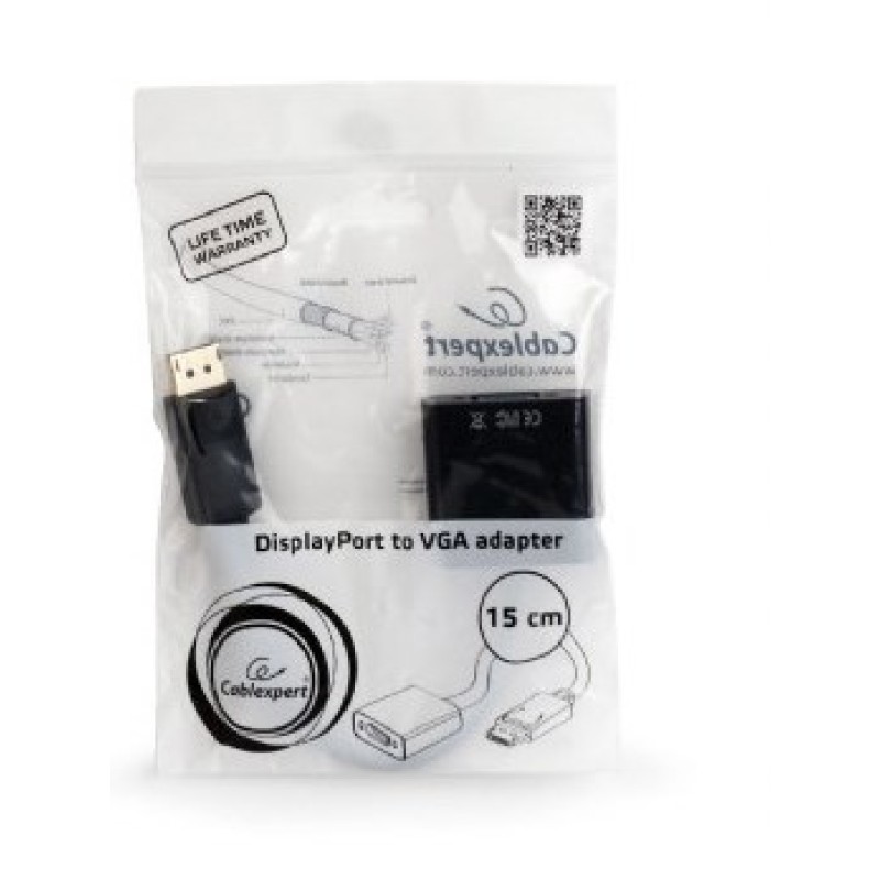 Gembird A-DPM-VGAF-02 video cable adapter 0.15 m VGA (D-Sub) DisplayPort Black Gembird A-DPM-VGAF-02 video cable adapter 0.15 m VGA (D-Sub) DisplayPort Black