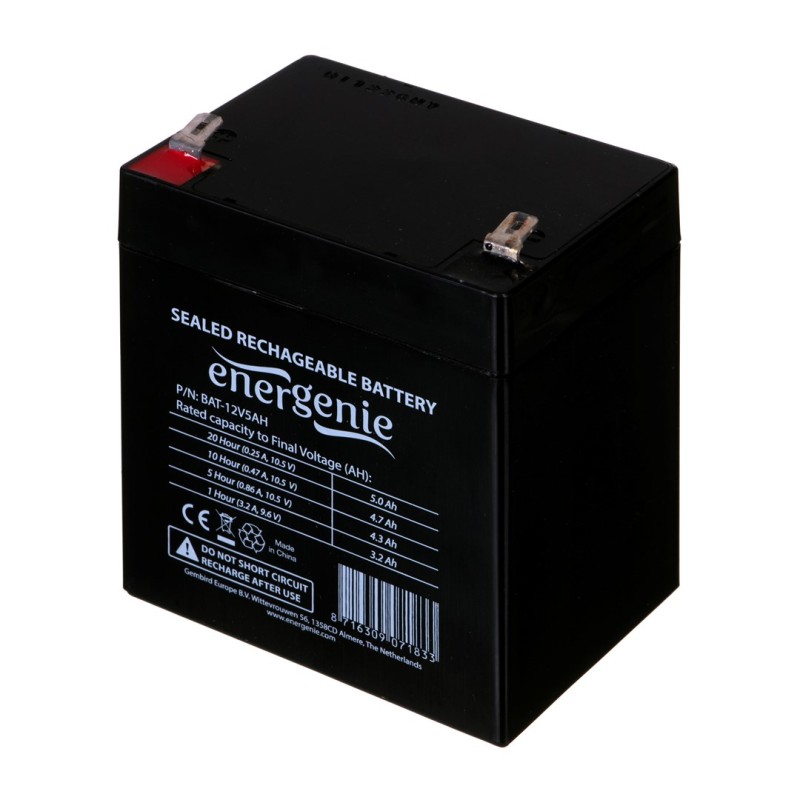 Gembird 12V, 5Ah Sealed Lead Acid (VRLA) Gembird 12V, 5Ah Sealed Lead Acid (VRLA)