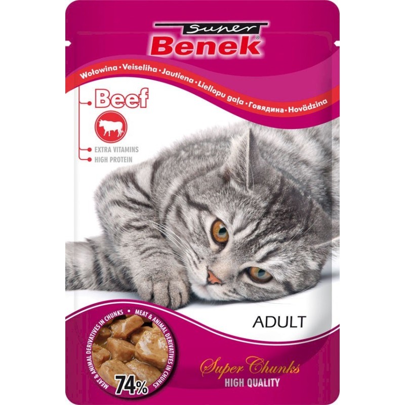 SUPER BENEK Beef in sauce - wet cat food - 100 g