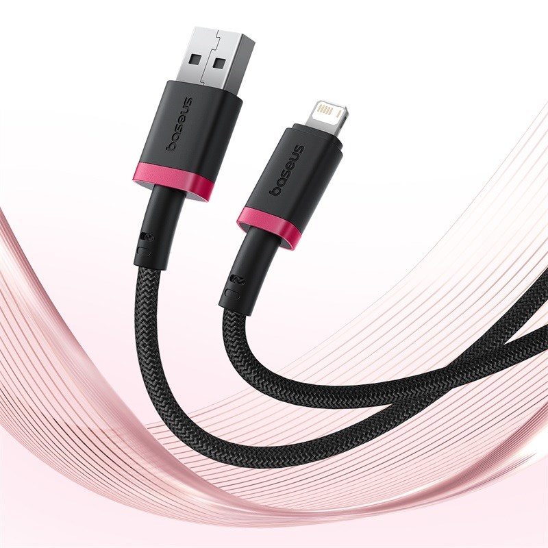 Baseus Dura Type A to IP 2.4A fast charging cable Black, Red Baseus Dura Type A to IP 2.4A fast charging cable Black, Red
