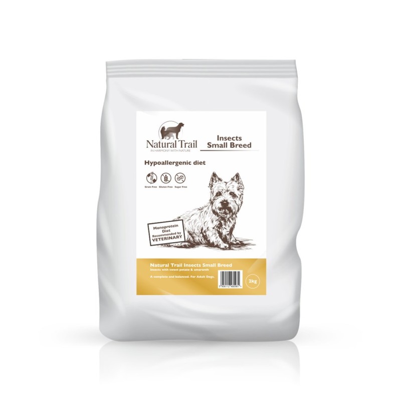NATURAL TRAIL Insect Small Breed Hypoallergenic Diet - Dry Dog Food - 2 kg NATURAL TRAIL Insect Small Breed Hypoallergenic Diet - Dry Dog Food - 2 kg