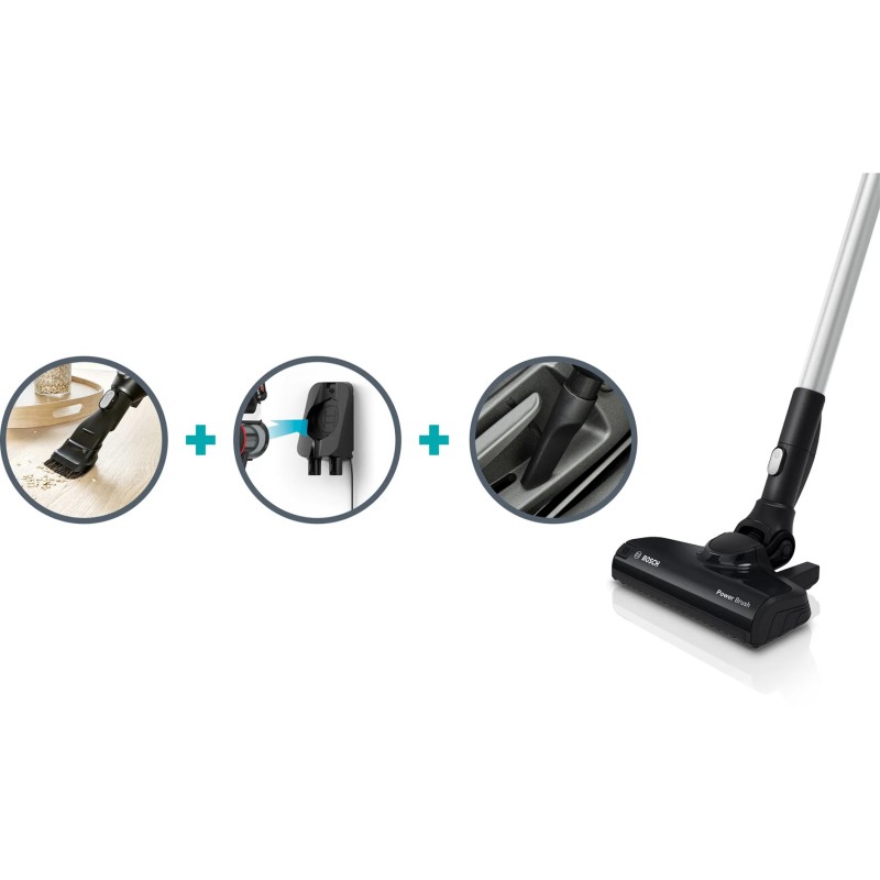 Bosch Serie 6 BCS611P4A stick vacuum/electric broom Battery Dry Hygiene Filter Bagless 0.3 L Black 2.5 Ah