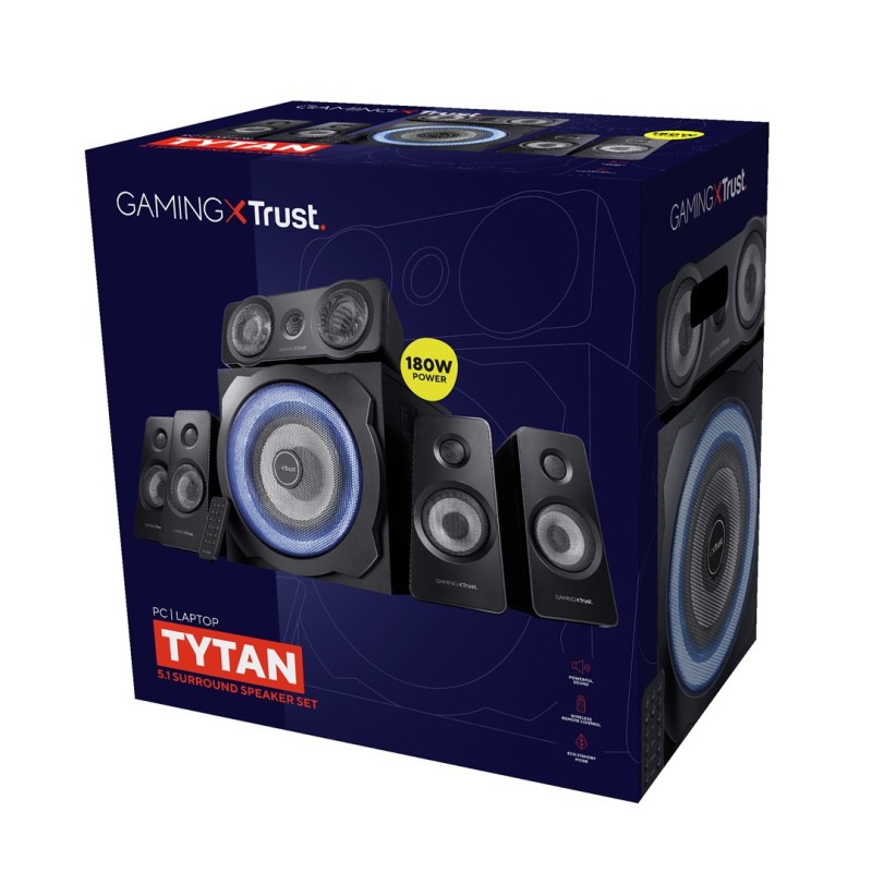 Trust GXT 658 Tytan 5.1 speaker set 90 W Universal Black 5.1 channels Trust GXT 658 Tytan 5.1 speaker set 90 W Universal Black 5.1 channels