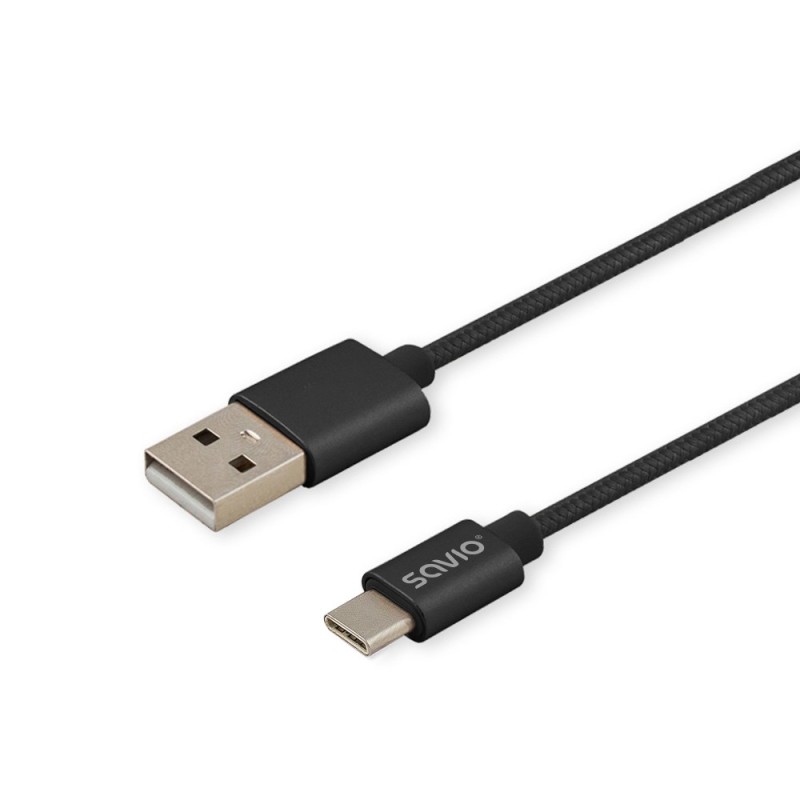 Savio CL-129 USB cable 2 m USB 2.0 USB A USB C Black Savio CL-129 USB cable 2 m USB 2.0 USB A USB C Black