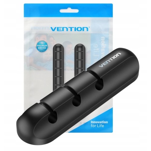 Vention 5-port cable organiser, 2 pcs, black Vention 5-port cable organiser, 2 pcs, black