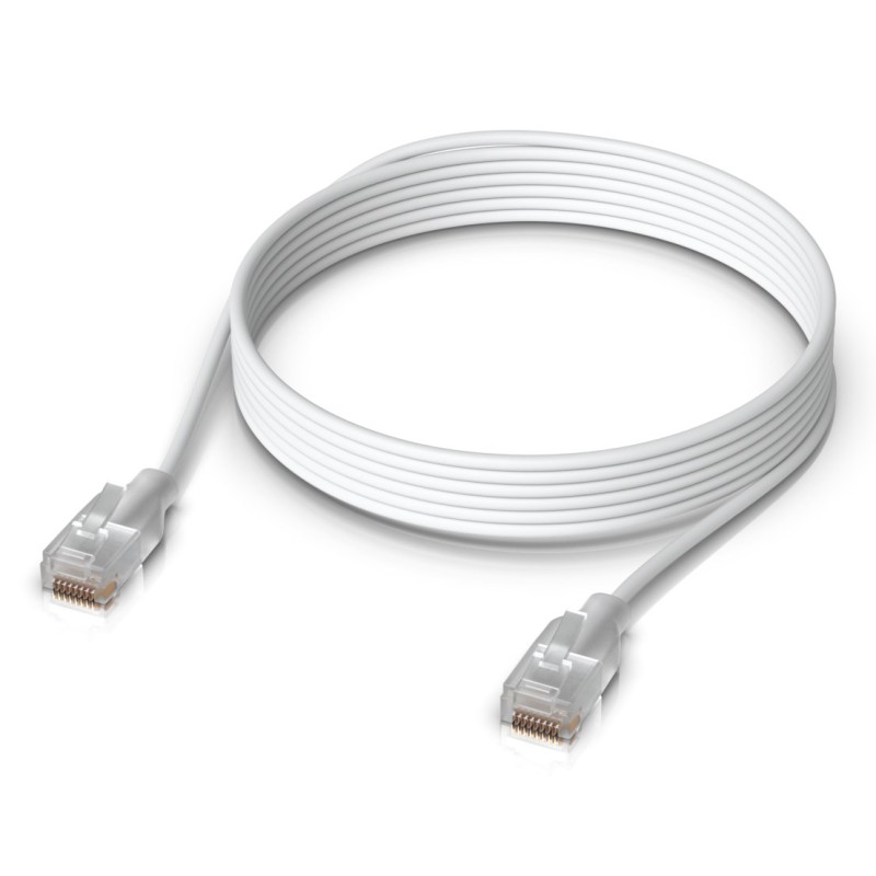 Ubiquiti UACC-Cable-Patch-EL-3M-W networking cable Translucent, White Cat6 Ubiquiti UACC-Cable-Patch-EL-3M-W networking cable Translucent, White Cat6
