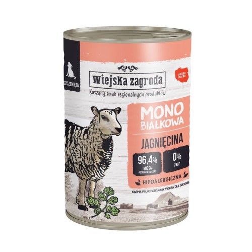 WIEJSKA ZAGRODA Puppy Monoprotein Lamb - wet dog food - 400g WIEJSKA ZAGRODA Puppy Monoprotein Lamb - wet dog food - 400g