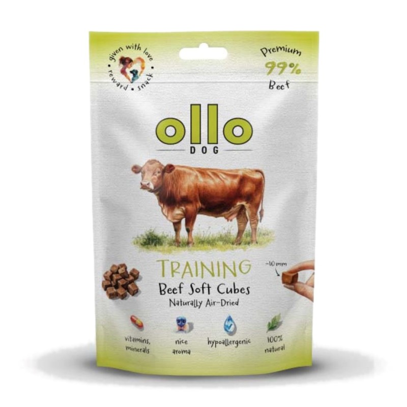 OLLO Air Dried Training Beef Cubes - dog treat - 80g OLLO Air Dried Training Beef Cubes - dog treat - 80g