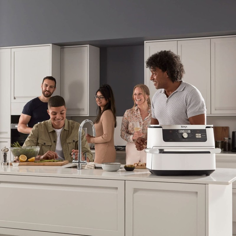 Ninja AF500EUWH fryer Double 10.4 L Stand-alone 2470 W Hot air fryer Silver, White Ninja AF500EUWH fryer Double 10.4 L Stand-alone 2470 W Hot air fryer Silver, White